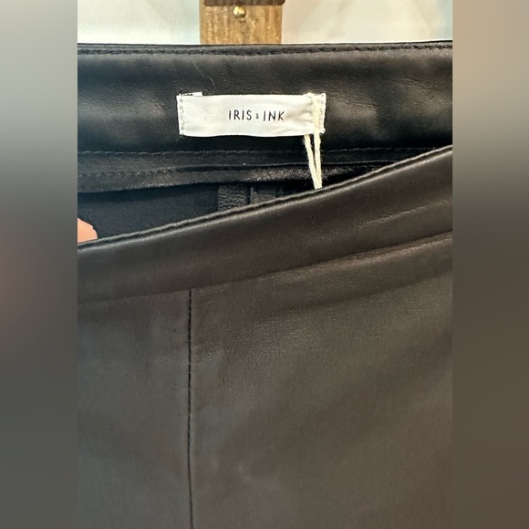 NWT Iris & Ink Black Lamb Leather Stretch Leggings S - Picture 14 of 16